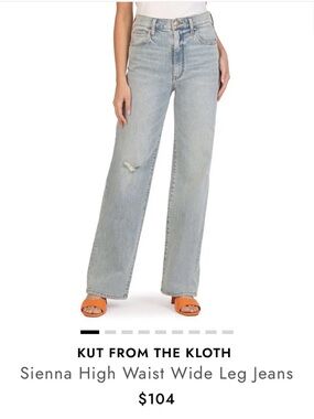 Kut From The Kloth Sienna High Waist Wide Leg Jean- Size 6